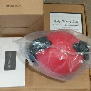 BODY TONING BALL FITNESS EXERCISE BALL W/STRAPS HANDLES ON EACH SIDE